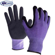 NMSAFETY Purple Super Flex Sandy Finish Nitrile Coated Gloves